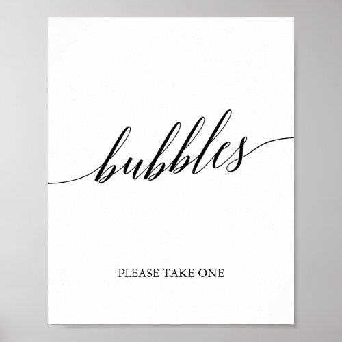 Elegant Black Calligraphy Bubbles Sign