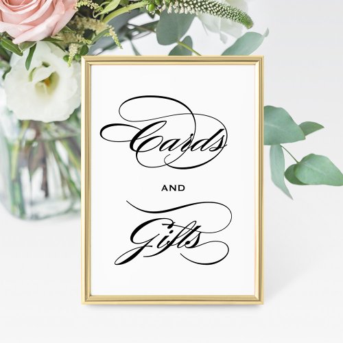 Elegant Black Calligraphy Cards and Gifts Sign