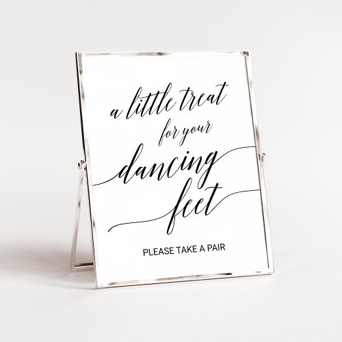 Elegant Black Calligraphy Dancing Feet Sign