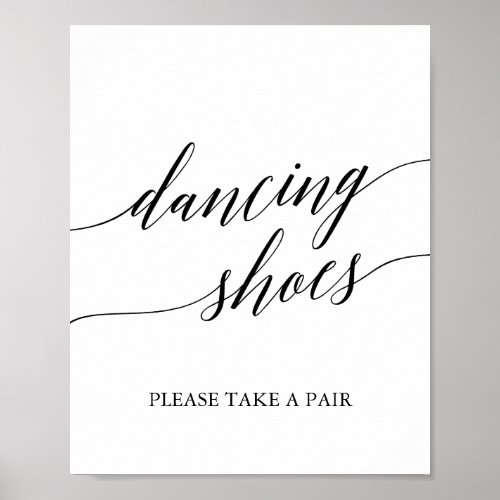 Elegant Black Calligraphy Dancing Shoes Sign