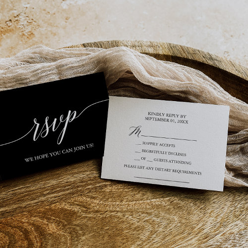 Elegant Black Calligraphy Dietary Requirement