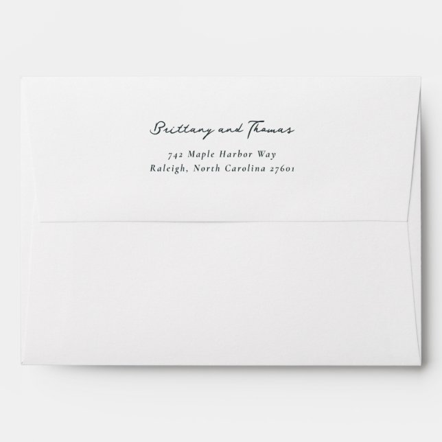 Elegant Black Calligraphy Envelope (Back (Top Flap))