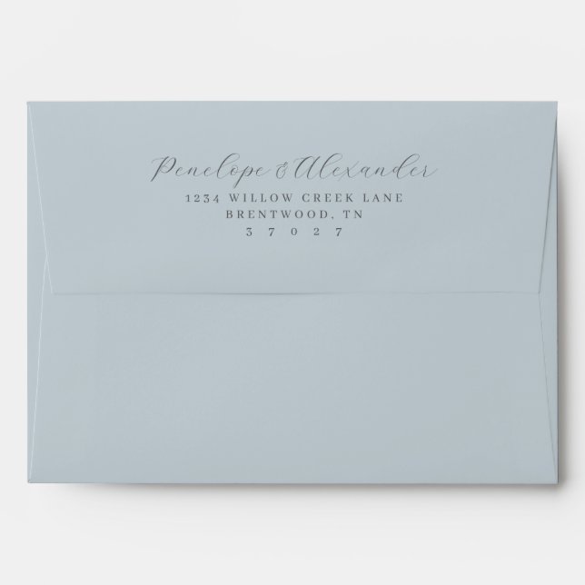 Elegant Black Calligraphy Envelope (Back (Top Flap))