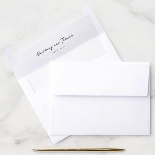 Elegant Black Calligraphy Envelope Liner