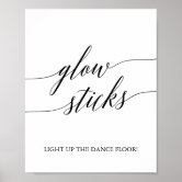 Glow Stick Send Off Newlyweds Reception Wedding Pedestal Sign