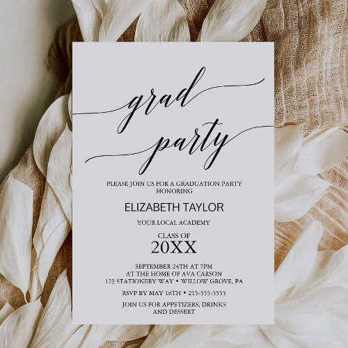 Elegant Black Calligraphy Graduation Party