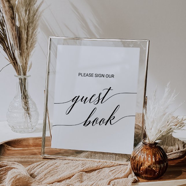 Elegant Black Calligraphy Guest Book Sign (Creator Uploaded)