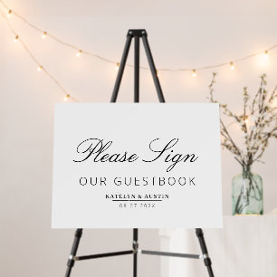 elegant black calligraphy guestbook sign