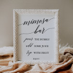 Elegant Black Calligraphy Mimosa Bar Sign<br><div class="desc">This elegant black calligraphy mimosa bar sign is perfect for a simple wedding. The neutral design features a minimalist poster decorated with romantic and whimsical typography.</div>