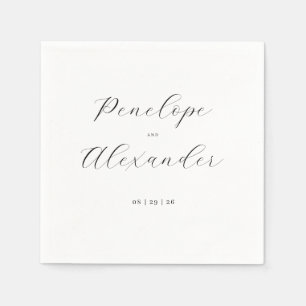 Elegant Black Calligraphy Napkins