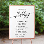 Elegant Black Calligraphy Order of Events Poster<br><div class="desc">This elegant black calligraphy order of events poster is perfect for a simple wedding. The neutral design features a minimalist poster decorated with romantic and whimsical typography. Customize the poster with the name of the bride and groom.</div>