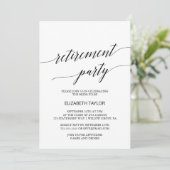 Elegant Black Calligraphy Retirement Party Invitation | Zazzle