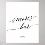 Elegant Black Calligraphy S'mores Bar Sign<br><div class="desc">This elegant black calligraphy s'mores bar sign is perfect for a simple wedding. The neutral design features a minimalist poster decorated with romantic and whimsical typography.</div>