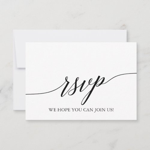 Elegant Black Calligraphy Song Request RSVP Card