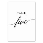Elegant Black Calligraphy Table Five Table Number