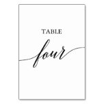 Elegant Black Calligraphy Table Four Table Number Elegant Black Calligraphy Table Four Table Number