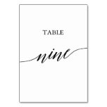 Elegant Black Calligraphy Table Nine Table Number Elegant Black Calligraphy Table Nine Table Number