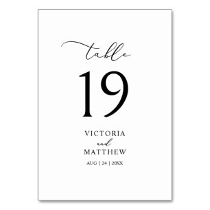 Elegant Black Calligraphy Table Number