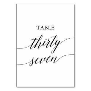 Elegant Black Calligraphy Table Number 37