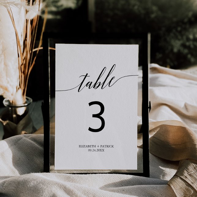 Elegant Black Calligraphy Table Number 4.5 x 6.25" (Creator Uploaded)