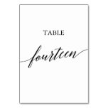 Elegant Black Calligraphy Table Number Fourteen Elegant Black Calligraphy Table Number Fourteen
