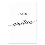 Elegant Black Calligraphy Table Number Nineteen Elegant Black Calligraphy Table Number Nineteen