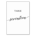 Elegant Black Calligraphy Table Number Seventeen Elegant Black Calligraphy Table Number Seventeen