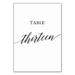 Elegant Black Calligraphy Table Number Thirteen Elegant Black Calligraphy Table Number Thirteen