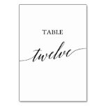 Elegant Black Calligraphy Table Number Twelve Elegant Black Calligraphy Table Number Twelve