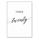 Elegant Black Calligraphy Table Number Twenty