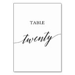Elegant Black Calligraphy Table Number Twenty Elegant Black Calligraphy Table Number Twenty