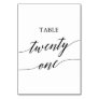 Elegant Black Calligraphy Table Number Twenty One