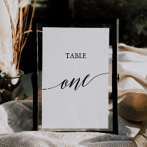 Elegant Black Calligraphy Table One Table Number