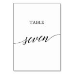 Elegant Black Calligraphy Table Seven Table Number Elegant Black Calligraphy Table Seven Table Number