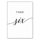 Elegant Black Calligraphy Table Six Table Number Elegant Black Calligraphy Table Six Table Number