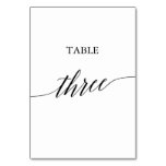 Elegant Black Calligraphy Table Three Table Number Elegant Black Calligraphy Table Three Table Number