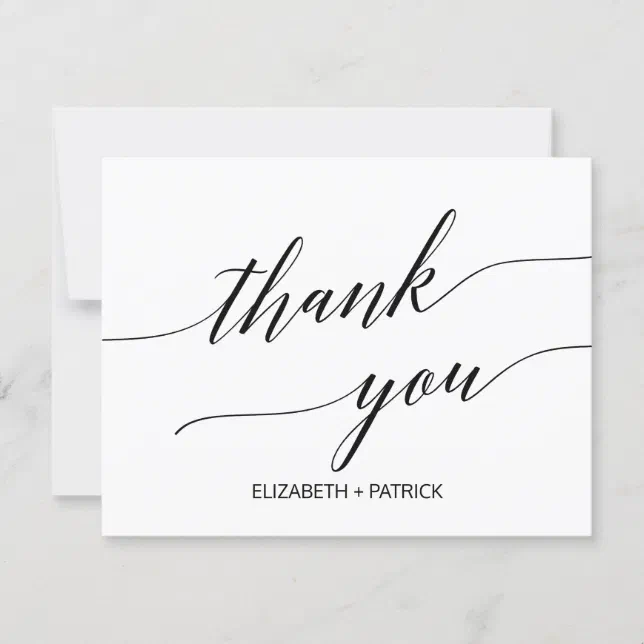 Elegant Black Calligraphy Thank You Card | Zazzle