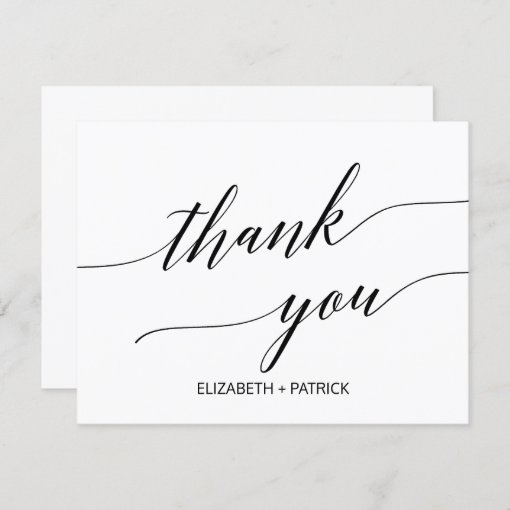 Elegant Black Calligraphy Thank You Card | Zazzle