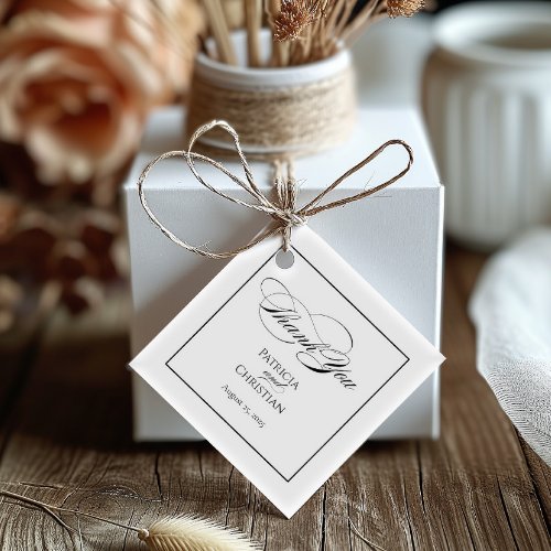 Elegant black calligraphy Thank You favor tags