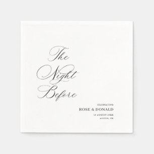 Elegant black calligraphy the night before napkins