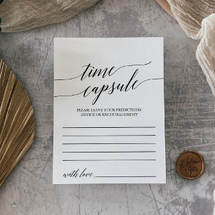 Elegant Black Calligraphy Time Capsule Cards