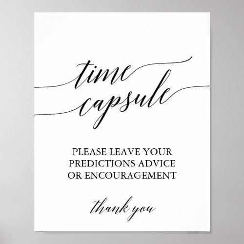 Elegant Black Calligraphy Time Capsule Sign