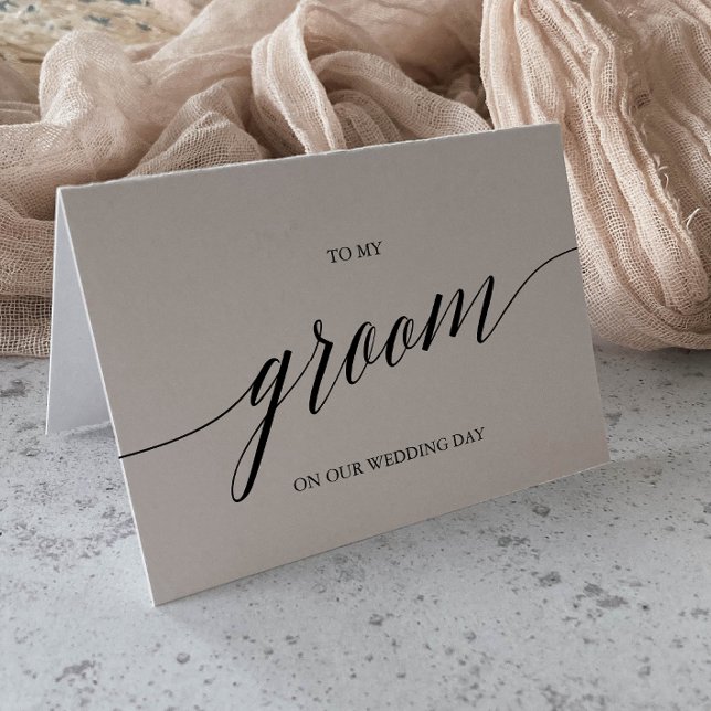 Elegant Black Calligraphy To My Groom Card (Creator Uploaded)