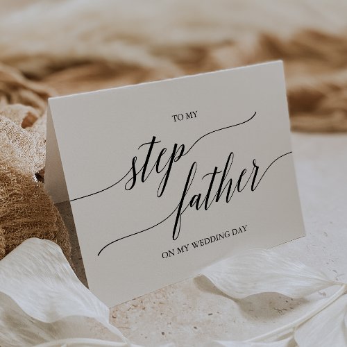 Elegant Black Calligraphy To My Step_Father Card