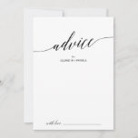 Elegant Black Calligraphy Wedding Advice Card<br><div class="desc">This elegant black calligraphy wedding advice card is perfect for a simple wedding and can be used for any event. The neutral design features a minimalist card decorated with romantic and whimsical typography. These advice cards can be used as a guestbook alternative for a wedding reception, bridal shower, baby shower...</div>