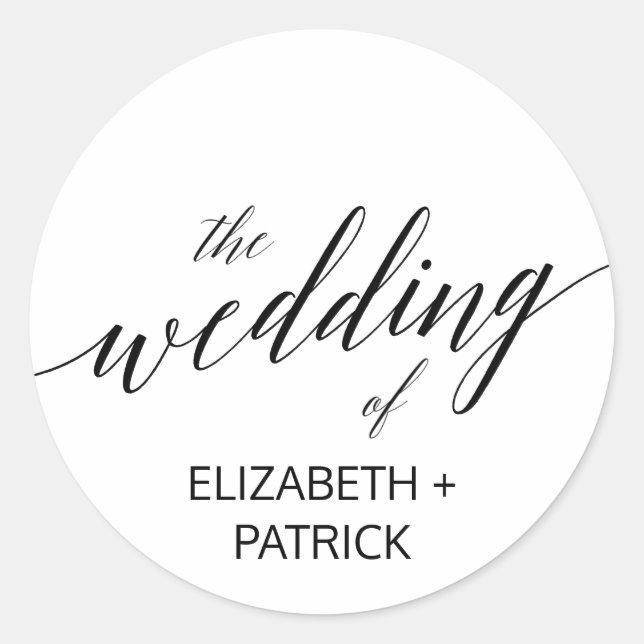 Elegant Black Calligraphy Wedding Envelope Seals (Front)