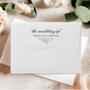 Elegant black calligraphy wedding invitation  envelope