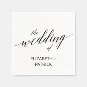 Elegant Black Calligraphy Wedding Napkins