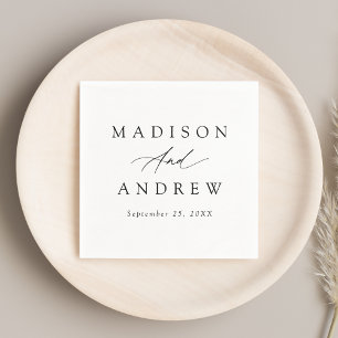 Elegant Black Calligraphy Wedding Napkins
