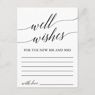 Elegant Black Calligraphy Well Wishes Cards